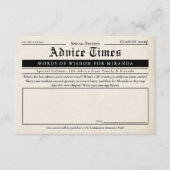 krant Retro Afstuderen Advies & wensen Informatiekaartje (Voorkant)