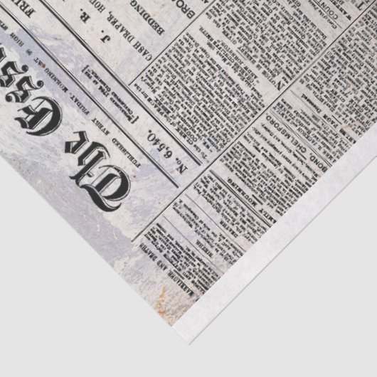 krant "Rustic Newspaper Decoupage" Tissuepapier (Detail)