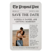 Krant Save The Date Magneet Foto (Verticaal)