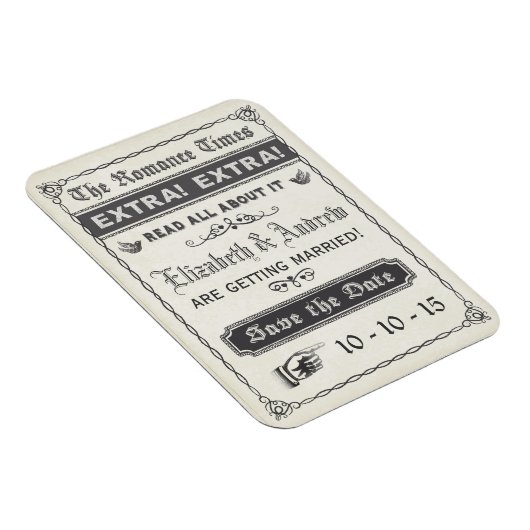  krant Save the Date Magnet Magneet (Rechterzijde)