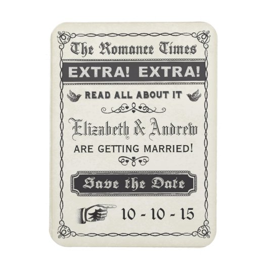 krant Save the Date Magnet Magneet (Verticaal)