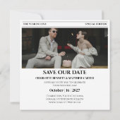 Krant Save the Date Trouw Uitnodiging (Achterkant)