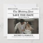 Krant Save the Date Trouw Uitnodiging (Voorkant)
