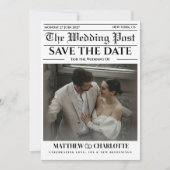 Krant Save the Date Trouwkaart (Voorkant)