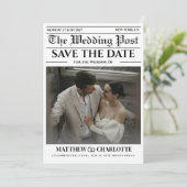 Krant Save the Date Trouwkaart (Staand voorkant)