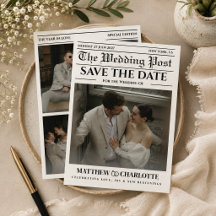 Krant Save the Date Trouwkaart