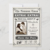 Krant Save the Date Uitnodiging Vintage (Voorkant)