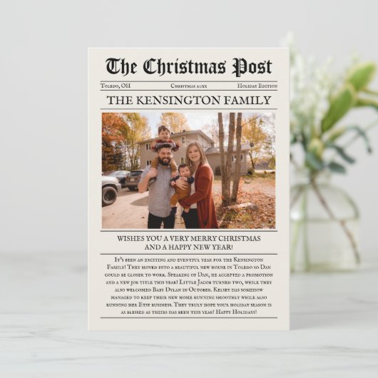  krant Sjabloon Flat Holiday Kaart (Staand voorkant)