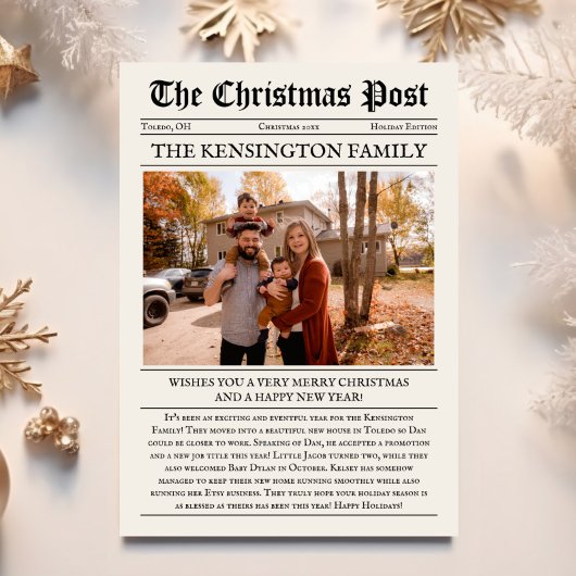  krant Sjabloon Flat Holiday Kaart