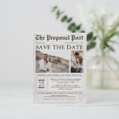 Krant Sla de datum Twee foto's Briefkaart (Staand voorkant)