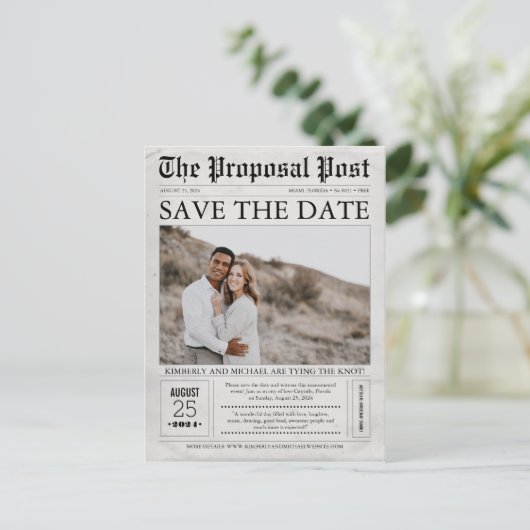 Krant Sla het Briefkaart van de Datumfoto op (Staand voorkant)