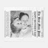 krant stijl Moederdag Fleece Deken (Voorkant (Horizontaal))