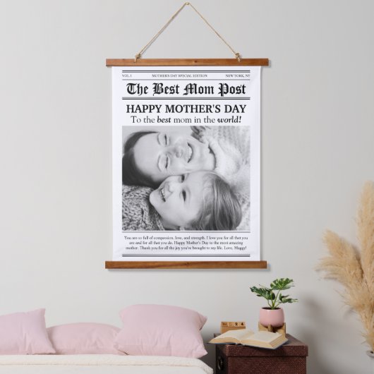  krant stijl Moederdag Hangend Wandkleed