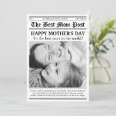  krant stijl Moederdag Kaart (Staand voorkant)
