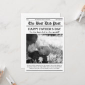  krant stijl Vaderdag Kaart (Voorkant / Achterkant in situ)