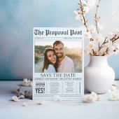 Krant Style Fun Dusty Blue Save the Date Photo