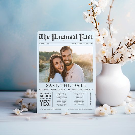 Krant Style Fun Dusty Blue Save the Date Photo