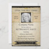 krant Style Photo Retirement Invite Kaart (Voorkant)