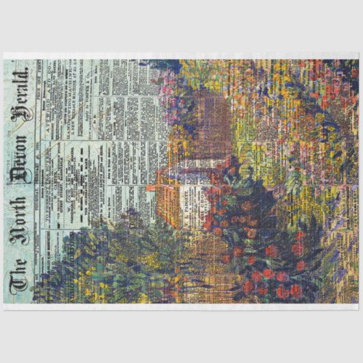 krant Texture Rustic Decoupage Tissuepapier (Voorkant)