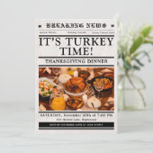 Krant Thanksgiving Dinner Herfst Kaart (Staand voorkant)