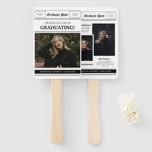 Krant Thema Foto Collage Afstuderen Handwaaier (Voorkant en achterkant)