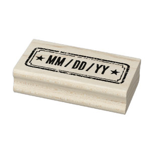 Krant-thema gedateerd met distressed uitstraling rubberstempel