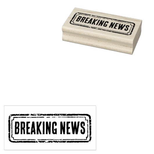 Krant Thema Gestreste Brekende Nieuws Rubberstempel (Gestempeld)