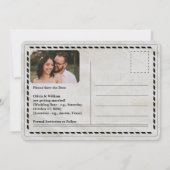 Krant Trouwen  Elegant Save the Date Kaart (Achterkant)