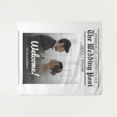 Krant Trouwen Moderne Elegante Welkom Achtergrond Wandkleed (Voorkant (horizontaal))