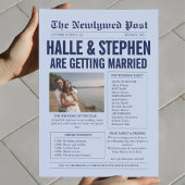 Krant Trouwprogramma Elegante Moderne Leuke Feiten Flyer