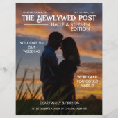 Krant Trouwprogramma Foto Moderne Leuke Feiten Flyer (Voorkant)