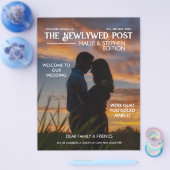 Krant Trouwprogramma Foto Moderne Leuke Feiten Flyer (Enkel)