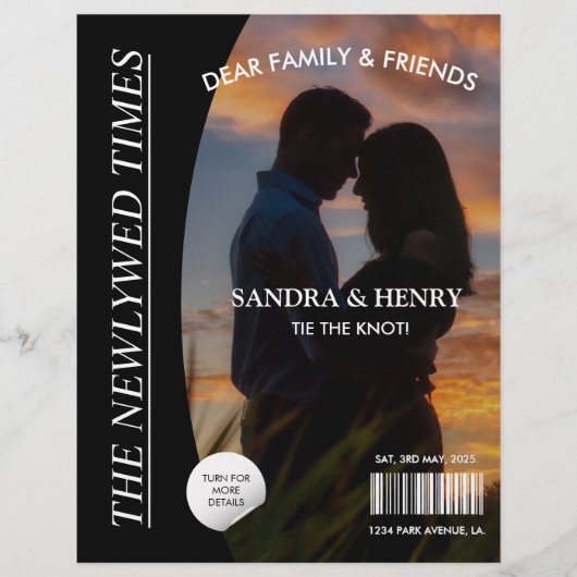 Krant Trouwprogramma Fototijdschrift Leuke feiten Flyer (Voorkant)