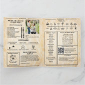 Krant Trouwprogramma Rustieke bruiloft tijdlijn Kaart (Binnen)