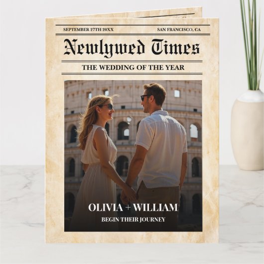 Krant Trouwprogramma Rustieke bruiloft tijdlijn Kaart (Voorkant)