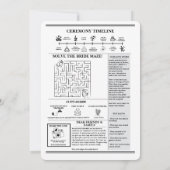 Krant Trouwprogramma Uniek Modern Elegant Kaart (Achterkant)