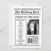 Krant Trouwprogramma Uniek Modern Elegant Kaart (Voorkant)