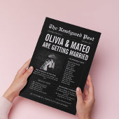 Krant Trouwprogramma Zwart-wit Elegant Flyer