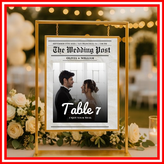  krant Trouwtafel Nummer FOTO Kaart