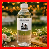 Krant Trouwtafel Nummer Moderne FOTO Waterfles Etiket