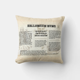 Krant uit het verleden over Halloween Kussen