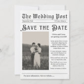 Krant uit het verleden Save the Date Huwelijksuitn Kaart (Voorkant)