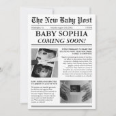 Krant Uniek fotoesthetisch Baby shower Kaart (Voorkant)