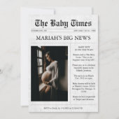 Krant Uniek fotoesthetisch Baby shower Kaart (Voorkant)