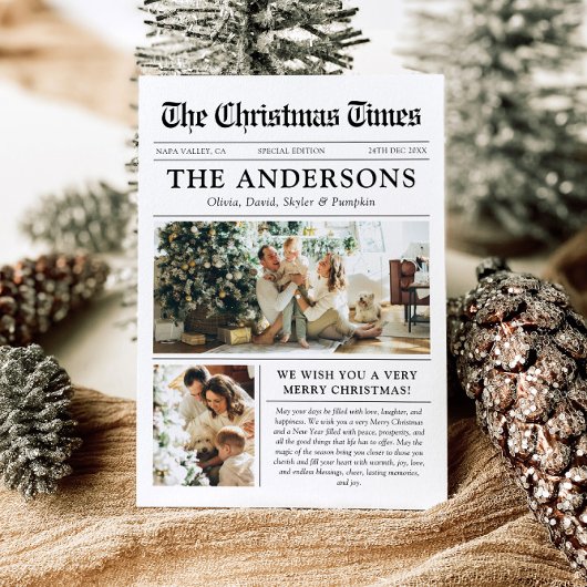 Krant Uniek Leuk Wat een jaar Foto Kerst Feestdagenkaart