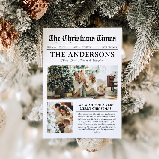 Krant Uniek Leuk Wat een jaar Foto Kerst Feestdagenkaart