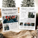 Krant Uniek Leuk Wat een jaar Foto Kerst Feestdagenkaart<br><div class="desc">Vier de hoogtepunten van uw jaar met onze unieke "What A Year" kerstfoto vakantiepas. Deze kaart is ontworpen in een moderne krantenstijl en biedt een creatieve manier om uw favoriete herinneringen en mijlpalen te delen. Met aanpasbare secties voor foto's en bijschriften is het perfect om alles te laten zien wat...</div>