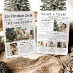 Krant Uniek Leuk Wat een jaar Foto Kerst Feestdagenkaart<br><div class="desc">Vier de hoogtepunten van uw jaar met onze unieke "What A Year" kerstfoto vakantiepas. Deze kaart is ontworpen in een moderne krantenstijl en biedt een creatieve manier om uw favoriete herinneringen en mijlpalen te delen. Met aanpasbare secties voor foto's en bijschriften is het perfect om alles te laten zien wat...</div>