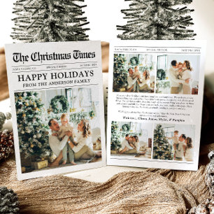 Krant Uniek Leuk Wat een jaar Foto Kerst Feestdagenkaart