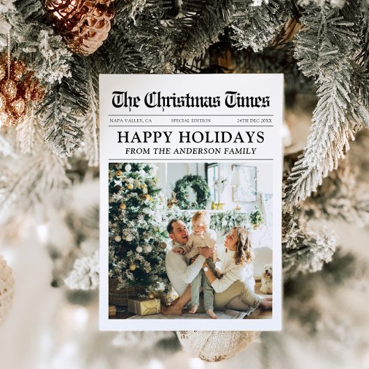 Krant Uniek Leuk Wat een jaar Foto Kerst Feestdagenkaart